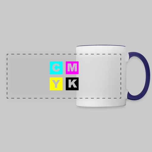 CMYK Color Squares with Key Black - Panoramic Mug