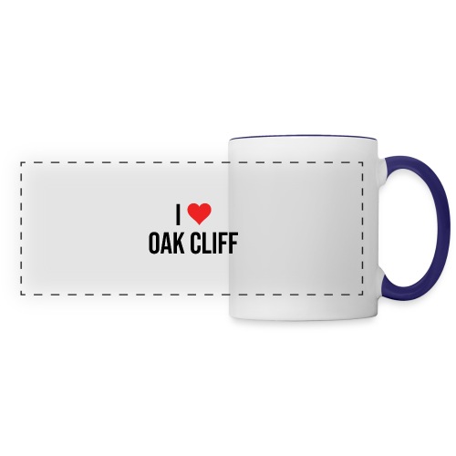 I Love Oak Cliff V1 outlines blk - Panoramic Mug