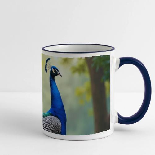 Majestic Peacock in Enchanted Forest - Panoramic Mug