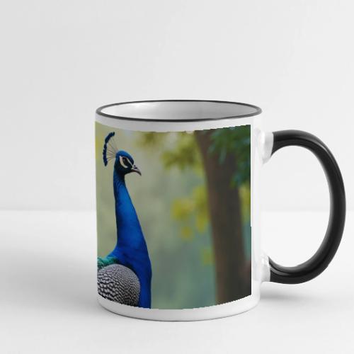 Majestic Peacock in Enchanted Forest - Panoramic Mug