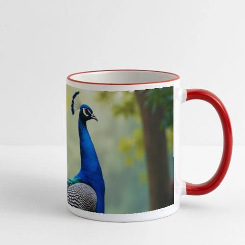 Majestic Peacock in Enchanted Forest - Panoramic Mug