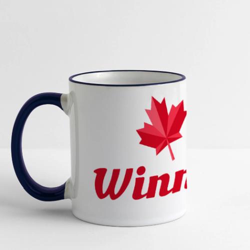 Winnipeg with two red maple leaves - Panoramic Mug
