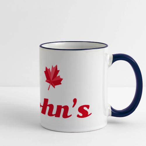 St. John's with two red maple leaves - Panoramic Mug