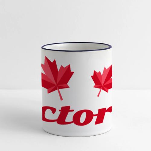 Victoria with two red maple leaves - Panoramic Mug