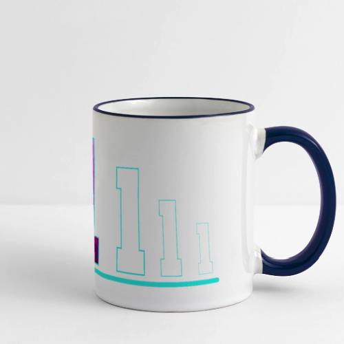 Number 1 in Magenta: Varsity Font - Panoramic Mug