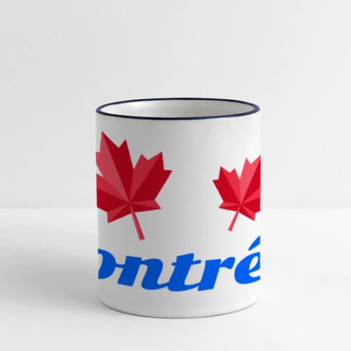 Montréal with two red maple leaves - Panoramic Mug