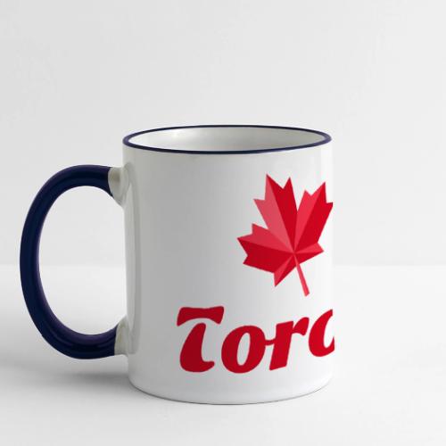 Toronto with two red maple leaves - Panoramic Mug