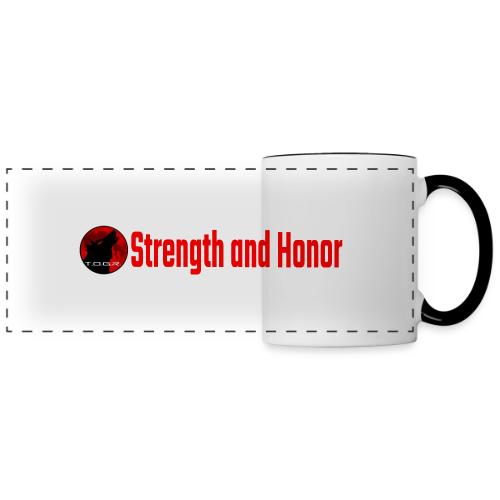 Strength and Honor - Red Letters - Panoramic Mug