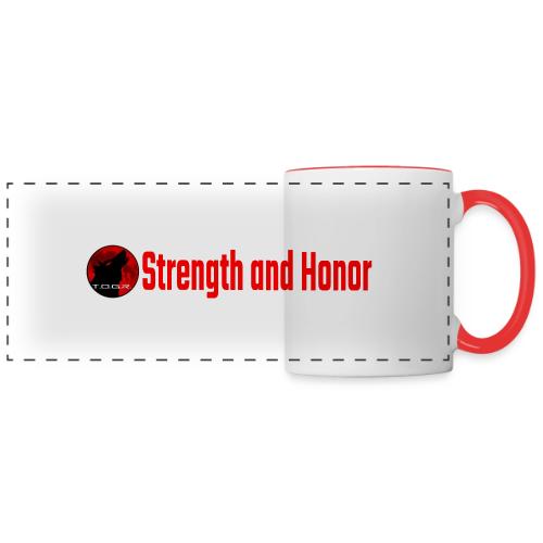 Strength and Honor - Red Letters - Panoramic Mug