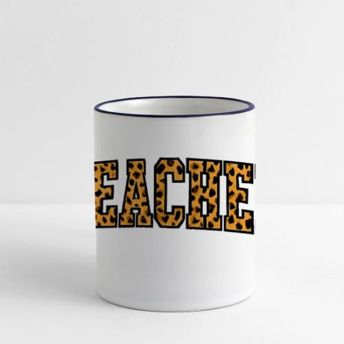 Leopard Print Teacher Typography - Panoramic Mug
