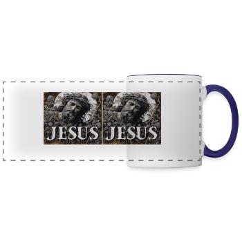 Reverent Religious Wraps - Panoramic Mug - white/cobalt blue - Front