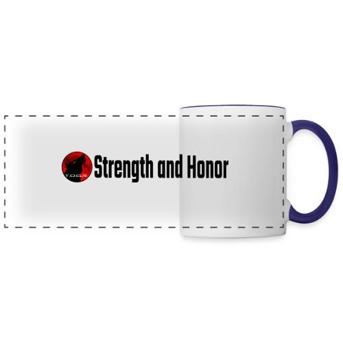 Strength and Honor - Black Letters - Panoramic Mug