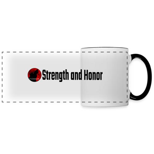Strength and Honor - Black Letters - Panoramic Mug