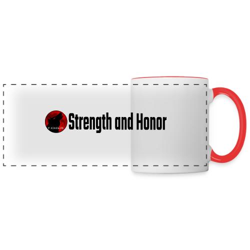 Strength and Honor - Black Letters - Panoramic Mug