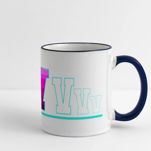 Letter V – Capital Varsity Alphabet Monogram - Panoramic Mug