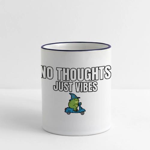 No Thoughts Just Vibes Funny Frog Shirt - Panoramic Mug