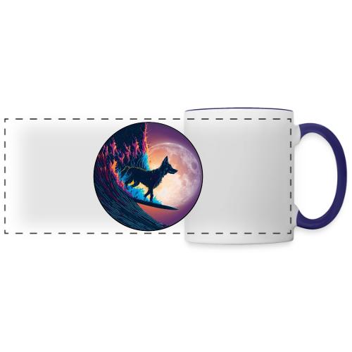 Black Dog Dropping In - Panoramic Mug