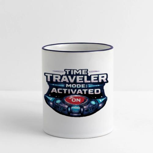 Time Traveler Mode – Futuristic Neon Sci-Fi Tee - Panoramic Mug