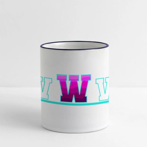 Letter W – Capital Varsity Alphabet Monogram - Panoramic Mug