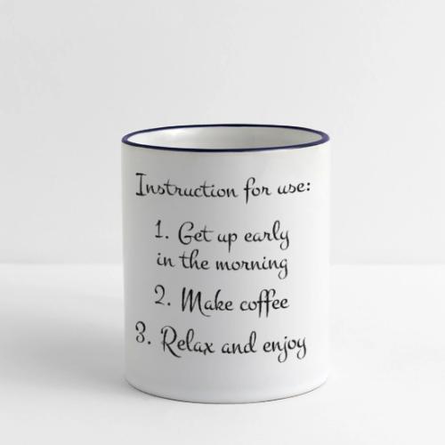 Black Font Instruction Mug - White Ceramic Cup - Panoramic Mug