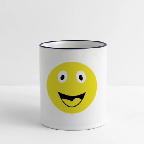 Yellow Happy Face Print - Panoramic Mug