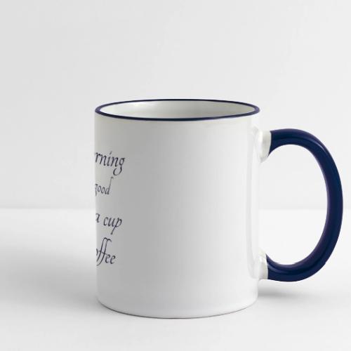 Morning Coffee Pottery - Calm Blue Typography - Panoramic Mug