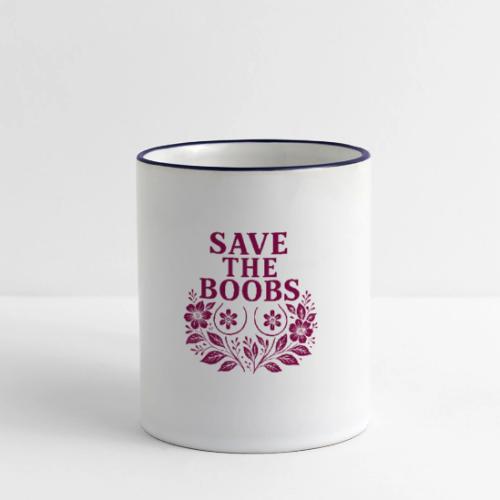 Save the boobs floral - Panoramic Mug