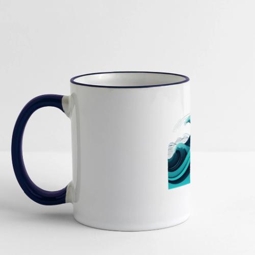 Dynamic Ocean Wave Illustration - Panoramic Mug