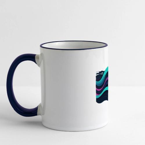 Abstract Wavy Ocean Pattern - Panoramic Mug