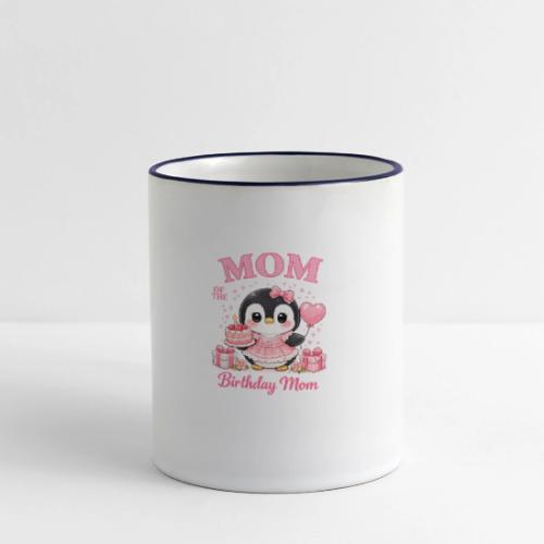 Cute Penguin Birthday Mom Kawaii Cake Balloon Gift - Panoramic Mug