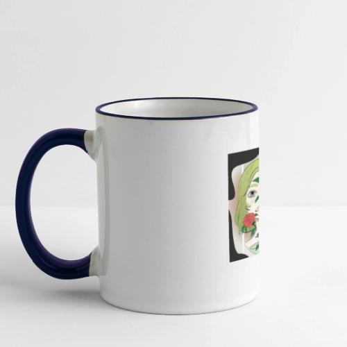 Girl with Rose Vine - Panoramic Mug