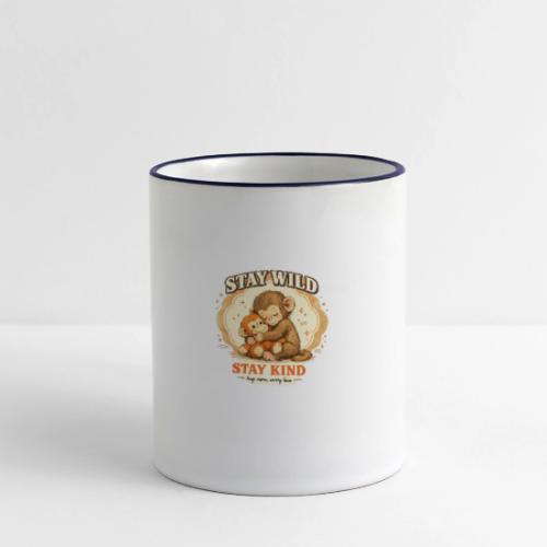 Stay Wild Stay Kind Punch Monkey Hug - Panoramic Mug