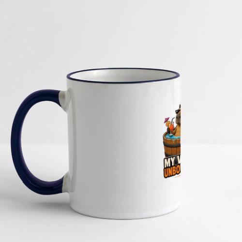 Unbothered Beaver in Wooden Tub - Panoramic Mug