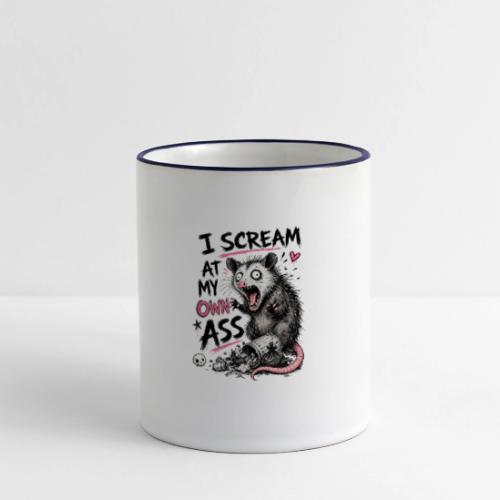 Funny Opossum Screaming Graphic Tee - Panoramic Mug