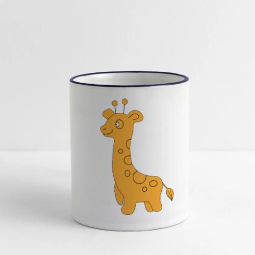 Playful Baby Giraffe - Infant Gear and Tea Cup - Panoramic Mug