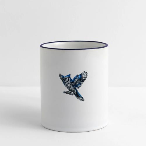 Silver Blue Jay Open Wing Perch - Panoramic Mug