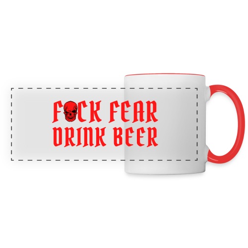 Fuck Fear Drink Beer - Red Skull - Panoramic Mug