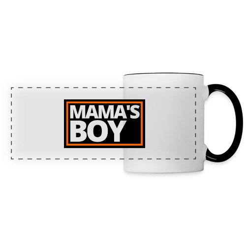 MAMA's Boy (Motorcycle Black, Orange & White Logo) - Panoramic Mug
