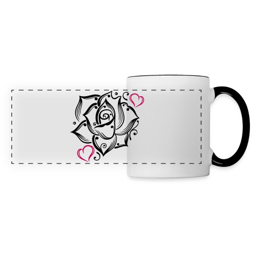 Tattoo Rose Flower Hearts Love - Panoramic Mug