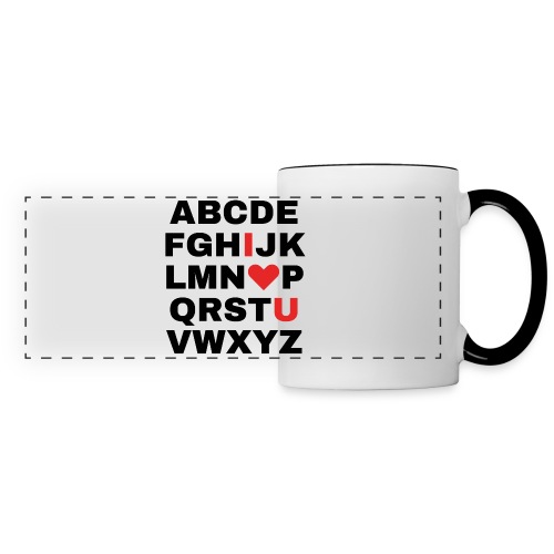 ABCDE I Heart U Alphabet - Panoramic Mug
