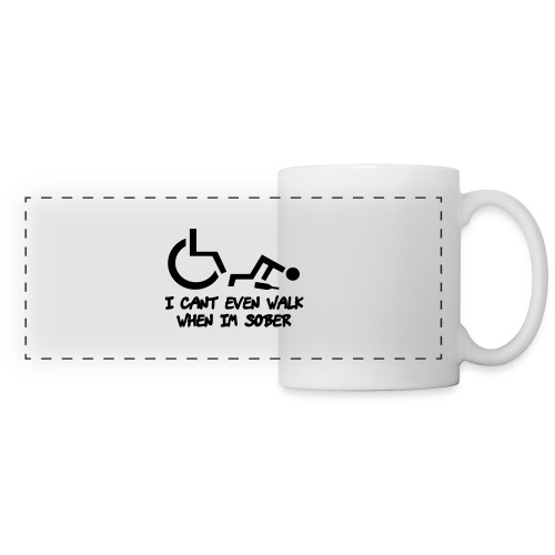 Drunk wheelchair humor, wheelchair fun, wheelchair - Panoramic Mug