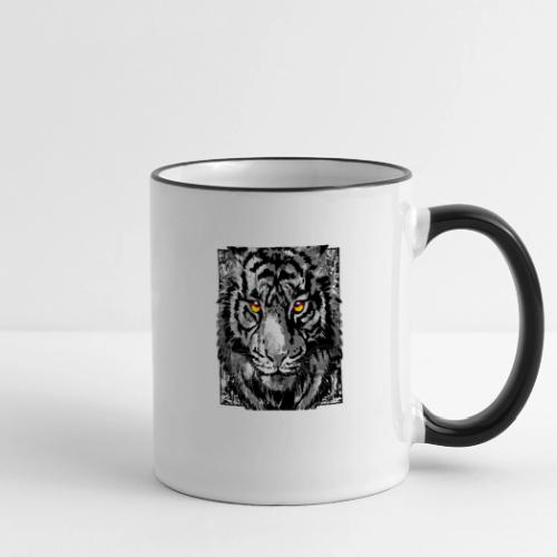 Tiger Head Portrait - Vintage Tiger Illustration - Panoramic Mug