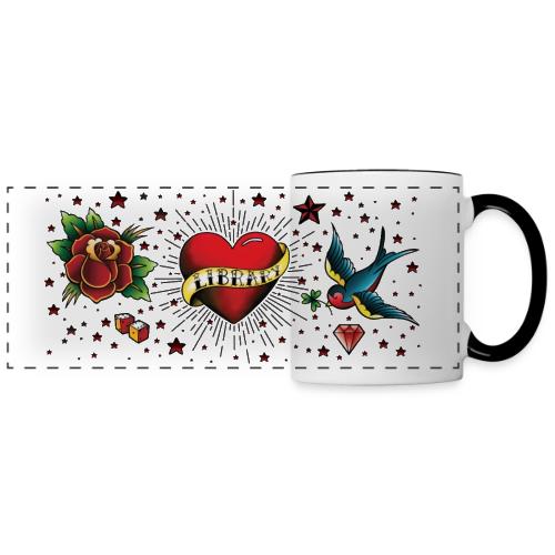 I Love My Library Tattoo Vignette - Panoramic Mug