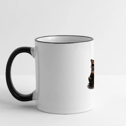 Cool Red Fox Wearing Sunglasses Drinking Coffee - Panoramic Mug