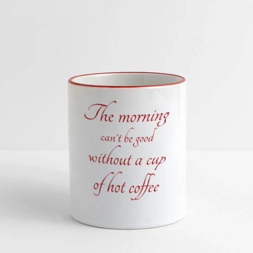 Morning Coffee Cup - Bold Red Script Design - Panoramic Mug