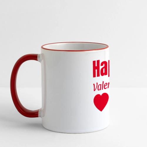 Red Heart Happy Valentines Mug - Panoramic Mug