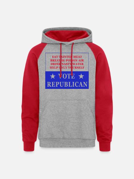 Vote Republican - Unisex Colorblock Hoodie - heather grey/red