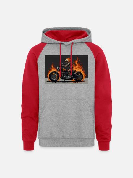 New collection - Unisex Colorblock Hoodie - heather grey/red