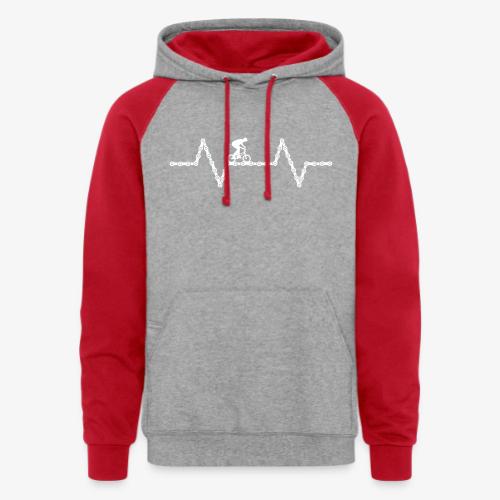 bmx bike heartbeat - Unisex Colorblock Hoodie