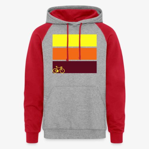 tricolor with bicycle - Unisex Colorblock Hoodie